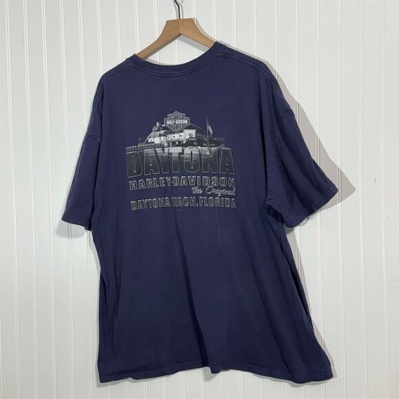 2008 Harley-Davidson Daytona Beach T-Shirt Size 3XL Navy World Class Motorcycles - Picture 2 of 10